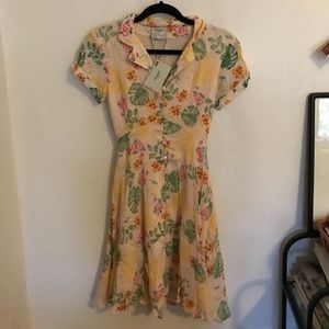 Floral button-down dress